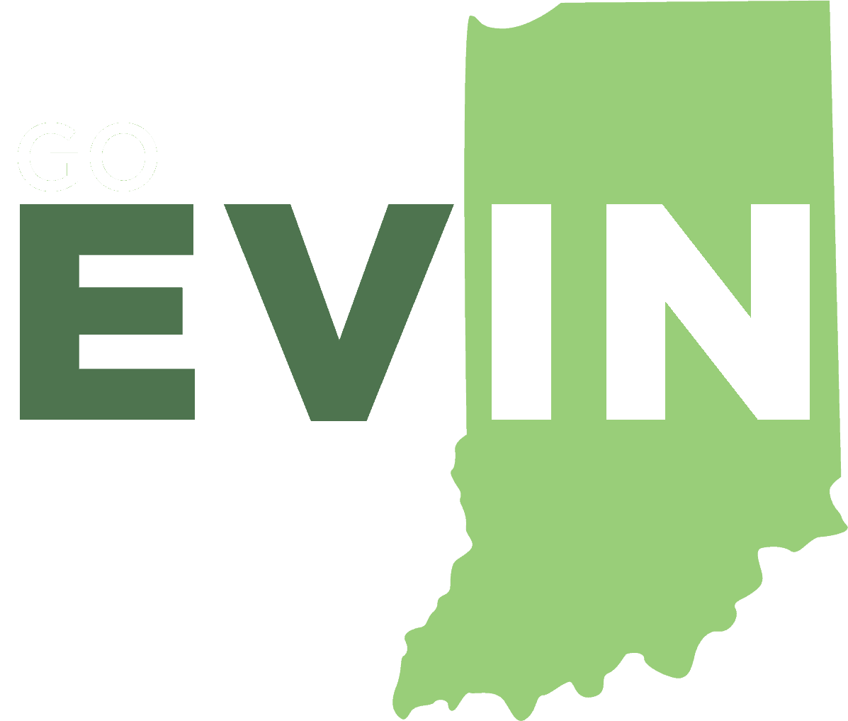 Go evin logo on a green background.
