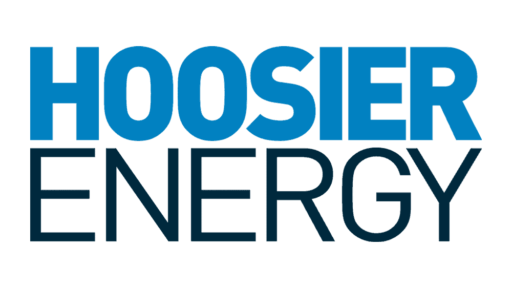 Hoosier energy logo on a blue background featuring the GOEVIN keyword.