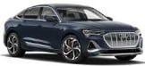 A dark blue, four-door luxury sedan with alloy wheels, featuring a prominent front grille and modern design.