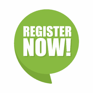 A green speech bubble with the bold white text "REGISTER NOW!" displayed in the center promotes the GOEVIN Charging Infrastructure Funding Webinar.